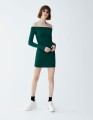 PRĄŻKOWANA SUKIENKA OFF SHOULDER (M)