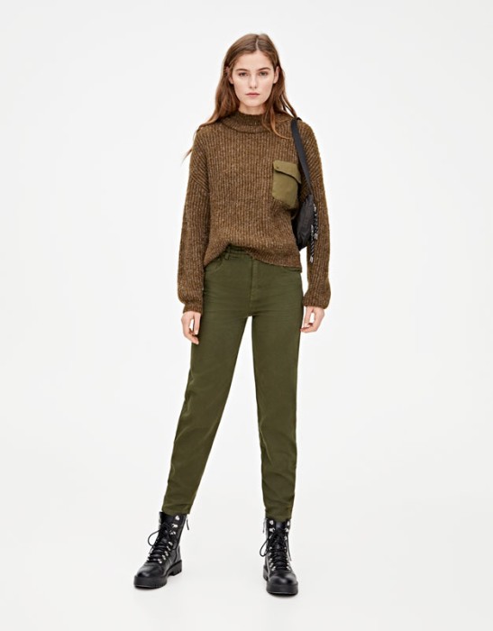 KHAKI SPODNIE JEANSOWE (32)