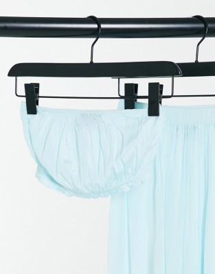 BŁĘKITNY KRÓTKI TOP MARSZCZENIA (38)