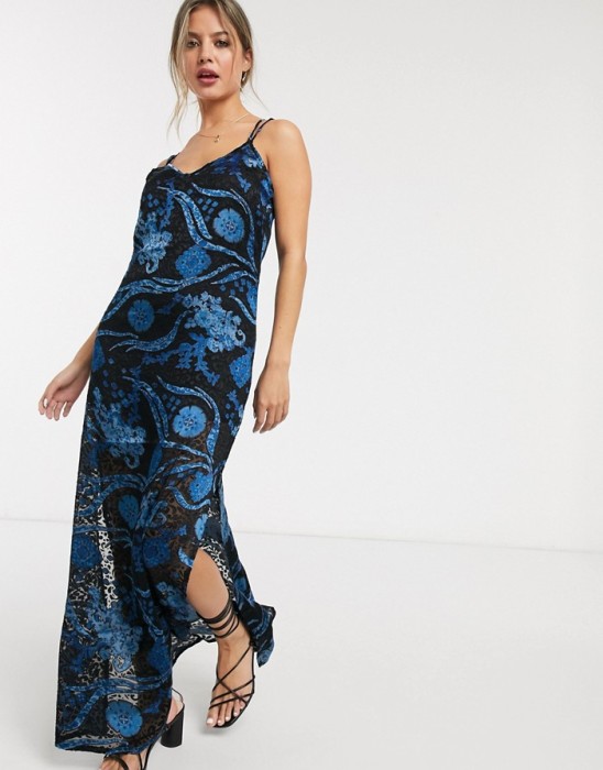 WZORZYSTA SUKIENKA MAXI RAMIĄCZKA (L)