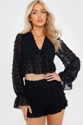 Czarna bluzka v neck groszki (32)