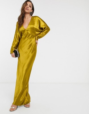 SATYNOWA SUKNIA V NECK (38)