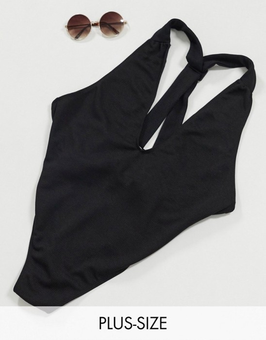 CZARNE PRĄŻKOWANE MONOKINI (48)