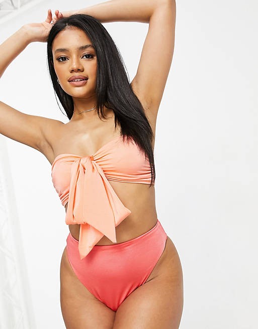 KORALOWY DÓŁ BIKINI WYSOKI STAN (36)