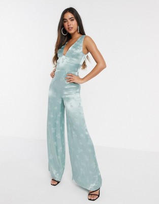 Satynowy kombinezon open back (36)