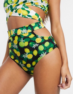 Kolorowy dół bikini high waist (36/38)