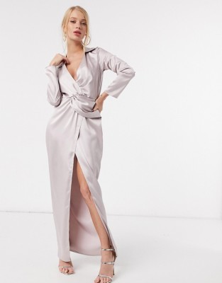 ASYMETRYCZNA SATYNOWA SUKIENKA (34)