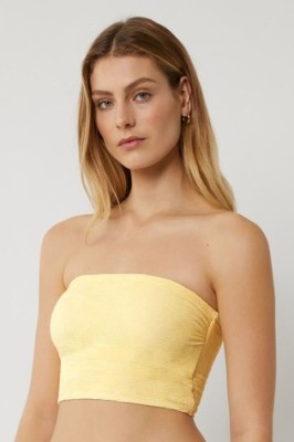 ŻÓŁTY MARSZCZONY BIKINI TOP (40)