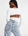 BIAŁY TOP DŁUGI RĘKAW CUT OUT (36)