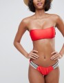 CZERWONY DÓŁ BIKINI PASKI (L)