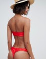 CZERWONY DÓŁ BIKINI PASKI (L)