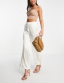 SATYNOWE PROSTE SPODNIE HIGH WAIST (38)
