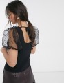 CZARNA BLUZKA RĘKAWY ORGANZA (32)