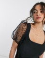 CZARNA BLUZKA RĘKAWY ORGANZA (32)