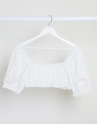 BIAŁY AŻUROWY TOP WIĄZANIE (40)