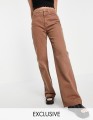 BRĄZOWE SPODNIE HIGH WAIST (44)