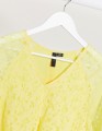 ŻÓŁTA LUŹNA SUKIENKA V-NECK (S)