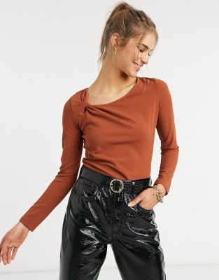 BRĄZOWA BLUZKA DŁUGIE RĘKAWY (34)