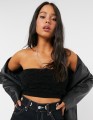 CZARNY DZIANINOWY TOP (32/34)