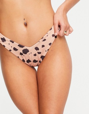 BEŻOWY DÓŁ OD BIKINI PRINT (42)