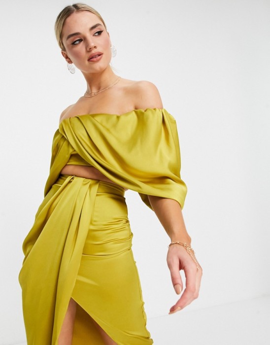 SATYNOWY MUSZTARDOWY TOP (42)