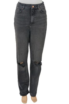 CZARNE SPODNIE MOM JEANS DZIURY (25)