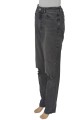 CZARNE SPODNIE MOM JEANS DZIURY (36)