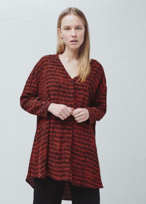 KOSZULA DŁUŻSZA V NECK WZÓR (S)