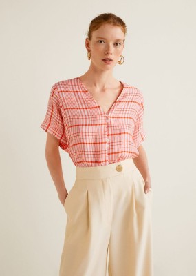 BLUZKA DWUKOLOROWA V NECK GUZIKI (XS)