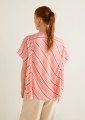 BLUZKA DWUKOLOROWA V NECK GUZIKI (XS)