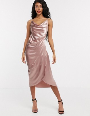 SATYNOWA ASYMETRYCZNA SUKIENKA (42)