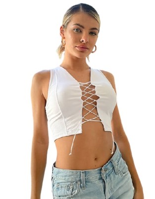 Biały wiązany top (32)