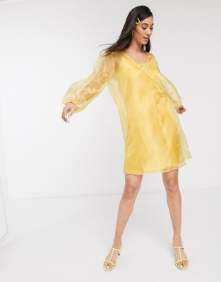 Żółta sukienka długi rękaw (S)