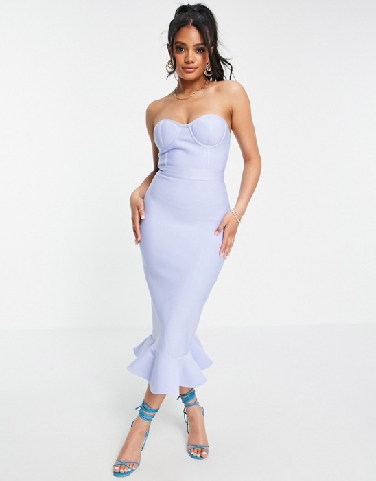 BŁĘKITNA DOPASOWANA SUKIENKA (42)