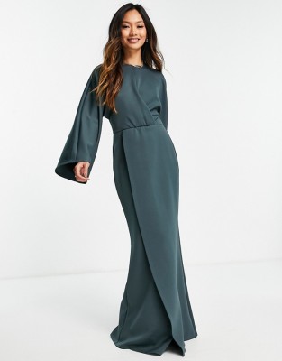 CIEMNOZIELONA SUKIENKA MAXI (32)