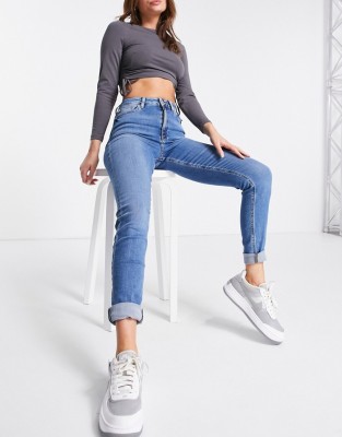 NIEBIESKIE JEANSY RURKI 7/8 (25/32)