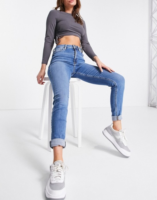 NIEBIESKIE JEANSY RURKI 7/8 (W25L32)