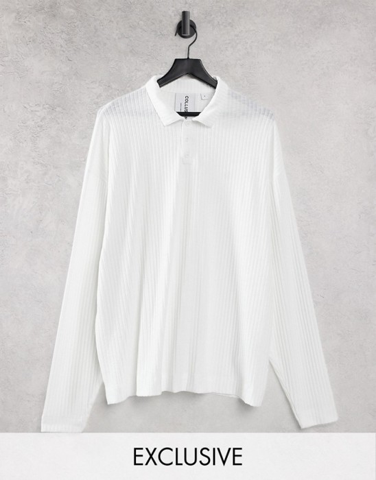ŚMIETANOWA BLUZKA OVERSIZE KOŁNIERZ (XL)