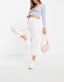 ŚMIETANKOWE SPODNIE HIGH WAIST (38)