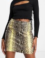 ŻÓŁTA SPÓDNICA SNAKE PRINT (40)