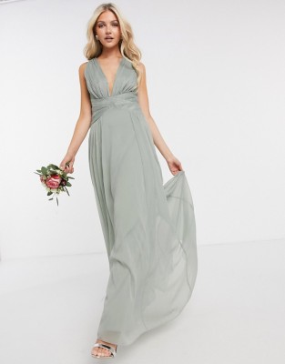 SZYFONOWA SUKIENKA MAXI V-NECK (36)