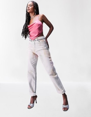 KREMOWE MOM JEANS TIE DYE (26/32)