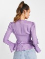 FIOLETOWA BLUZKA V-NECK GUZIKI (44)
