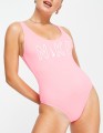 RÓŻOWE NEONOWE MONOKINI LOGO (XS)