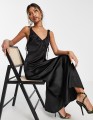 CZARNA SATYNOWA SUKIENKA (34)