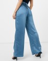 SATYNOWE SPODNIE HIGH WAIST (36)