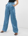 SATYNOWE SPODNIE HIGH WAIST (36)