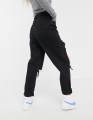 CZARNE MOM JEANS DZIURY (W23L26)