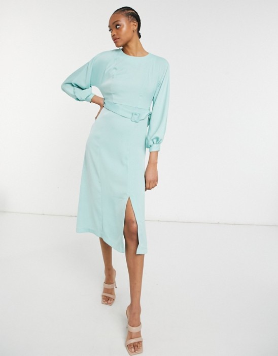 MIĘTOWA SUKIENKA PASEK (38)