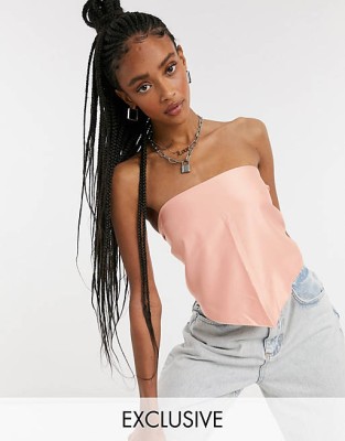 BRZOSKWINIOWY SATYNOWY TOP (36)